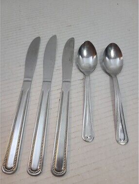 Lot of 5 Vintage Stainless Steel China Flatware - Knives & Spoons